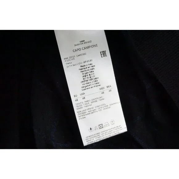 Giorgio Armani Black Label Black Purple Cubic Plaid Wool Woven Sweater Sz 48 NEW